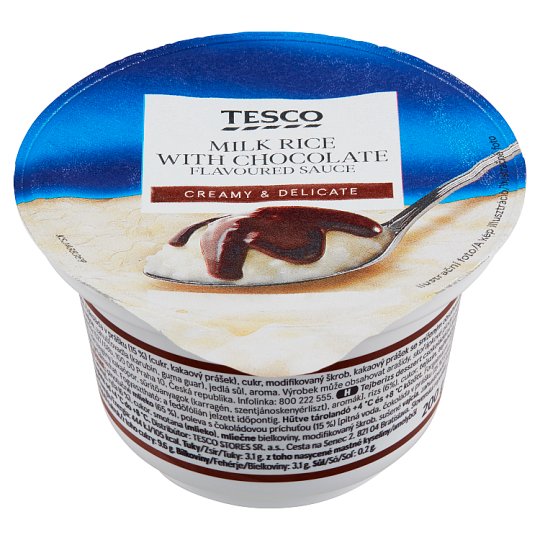 Tesco Milk Rice with Chocolate Flavoured Sauce 200 g Tesco Groceries