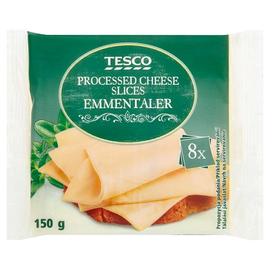 Tesco Tavený plátkový syr Emmentaler 8 x 18,75 g