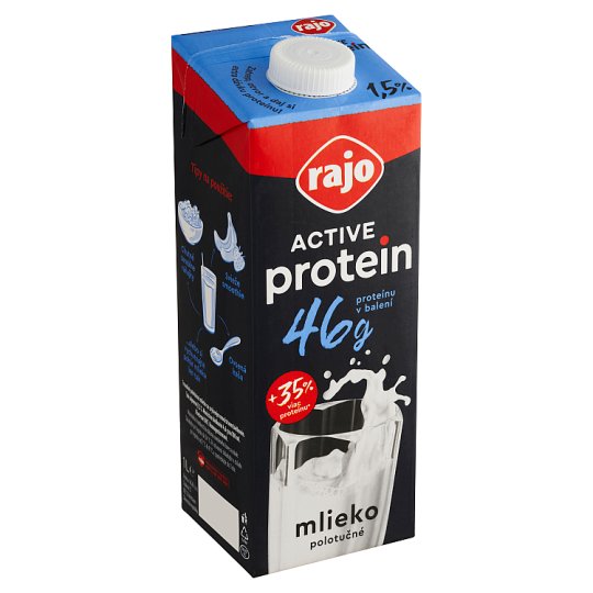 Rajo Active Protein Polotučné mlieko 1,5 % 1 l