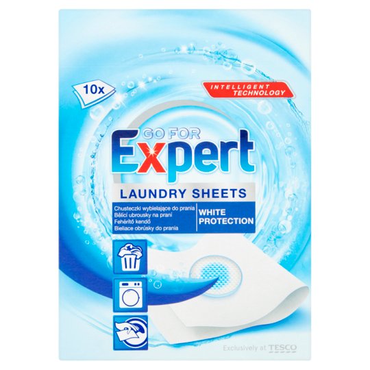 Go for Expert White Protection Laundry Sheets 10 pcs Tesco Groceries