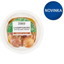 Tesco Marinované šampiňóny v repkovom oleji s octom Aceto Balsamico di Modena 90 g