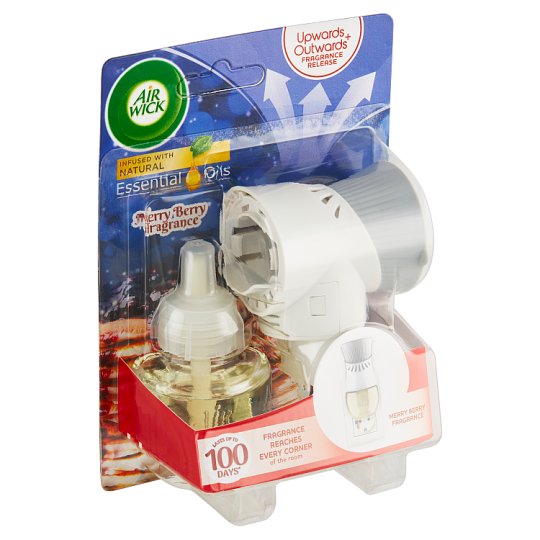 Air Wick Essential Oils Elektrický osviežovač vzduchu strojček a náplň vôňa zimného ovocia 19 ml