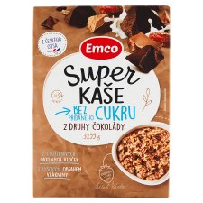 Emco Porridge without Added Sugar 2 Types of Chocolate 3 x 55 g (165 g)