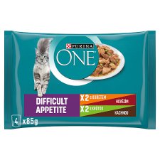 PURINA ONE Difficult Appetite Mini Fillets in Juice, 4 x 85 g