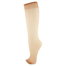 F&F 5 Pack 15D Knee High Natural One Size, Tan