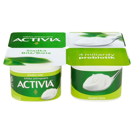 Activia White Yoghurt Sweetened 4 x 120 g
