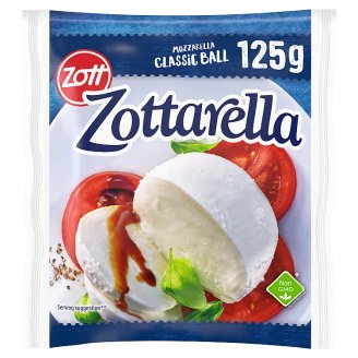 Zott Zottarella Mozzarella classic parený mäkký plnotučný syr v slanom náleve 125 g