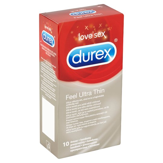Durex Feel ultra thin priehľadné a lubrikované prezervatívy pre ešte väčšiu citlivosť 10 ks