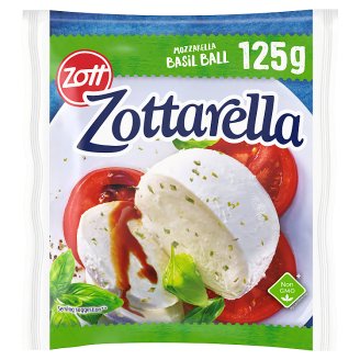 Zott Zottarella Mozzarella ochutený syr s bazalkou 125 g