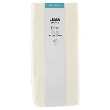 Tesco Home Easy Care Cream Jersey Sheet 160 x 200 cm