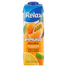Relax Immuno 100% džús pomaranč maracuja 1 l