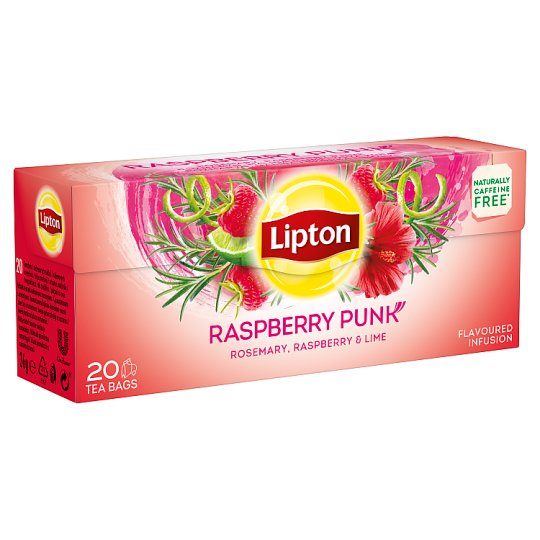 Lipton Raspberry Punk aromatizovaná zmes čaju s rozmarínom 20 vrecúšok 36 g