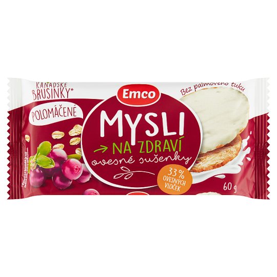 Emco Mysli na Zdraví HalfCoated Oatmeal Biscuits with Canadian