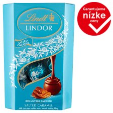 Lindt Lindor Milk Chocolate with Salt Crystals and Fine Caramel Filling 200 g