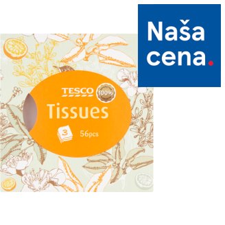 Tesco Papierové vreckovky 3-vrstvové 56 ks