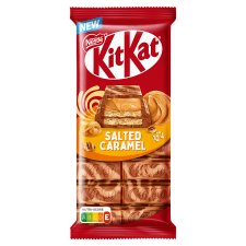 KitKat tabuľka Slaný karamel s mliečnou čokoládou, bielou polevou s náplňou zo slaného karamelu 99 g