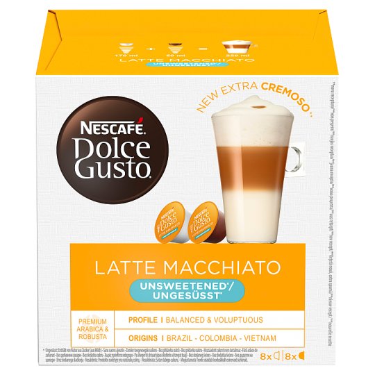 NESCAFÉ® Dolce Gusto® Latte Macchiato Unsweetened - káva v kapsulách - 16 ks