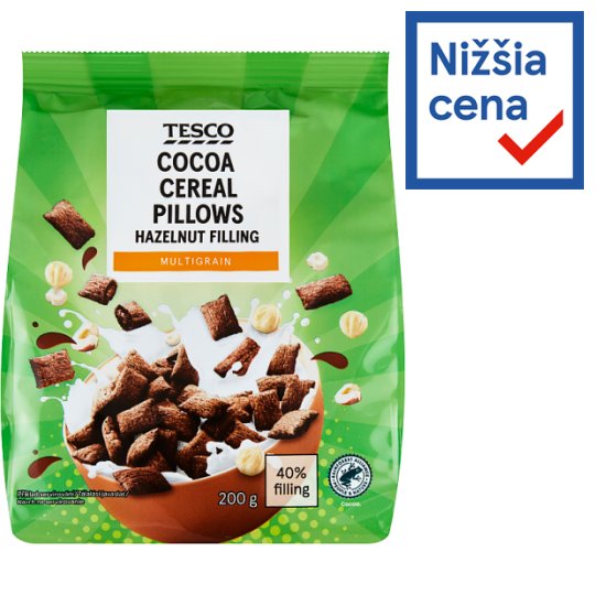 Tesco Cocoa Cereal Pillows Hazelnut Filling 200 g Tesco Groceries