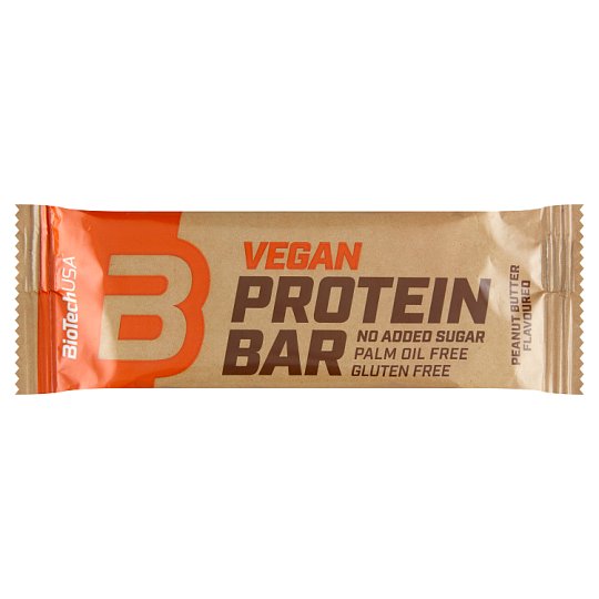 BioTechUSA Vegan Protein Bar with Peanut Butter Flavour and Icing 50 g ...