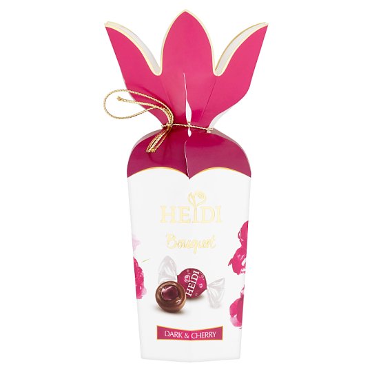 Heidi Bouquet Pralinky z horkej čokolády s kakaovou náplňou a kandizovanými višňami 120 g