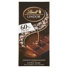 Lindt Lindor Extra Dark Chocolate with Fine Filling 100 g