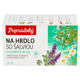 Popradský Na hrdlo so šalviou bylinný čaj 15 x 1,5 g