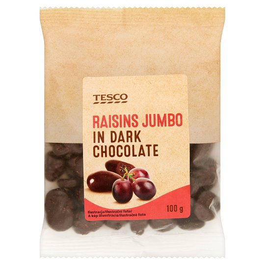 Tesco Hrozienka Jumbo v horkej čokoláde 100 g