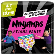 Ninjamas Pyjama Pants Hearts, 10 Pyjama Pants, 7 Years, 17kg-30kg