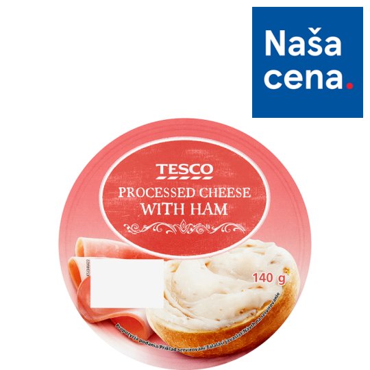 Tesco Roztierateľný tavený syr so šunkou 8 x 17,5 g