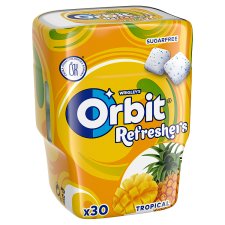 Wrigley's Orbit Refreshers Tropical Sugar Free Chewing Gum with Fruity Flavour 30 pcs 67 g