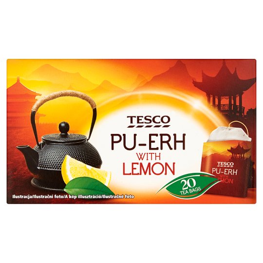 Tesco Pu-Erh čaj s citrónovou príchuťou porciovaný 20 x 1,7 g