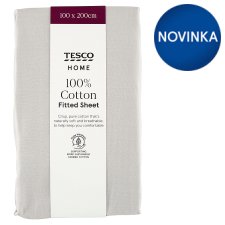 Tesco Home Grey Fitted Cotton Sheet 100 x 200 cm