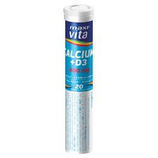 MaxiVita Calcium + D3 príchuť citrón & limetka 20 šumivých tabliet 76 g
