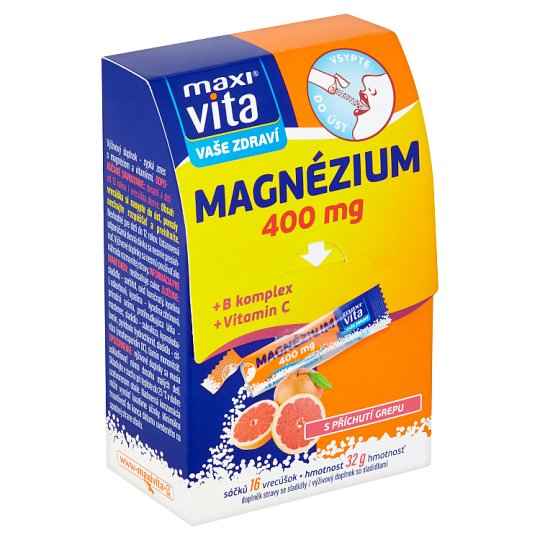 MaxiVita Vaše Zdraví Magnézium + B komplex + vitamín C 16 vrecúšok 32 g