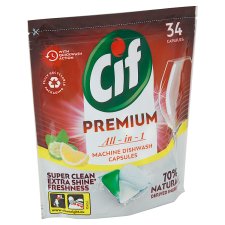 Cif Premium All in 1 Lemon tablety do umývačky riadu 34 ks 493 g