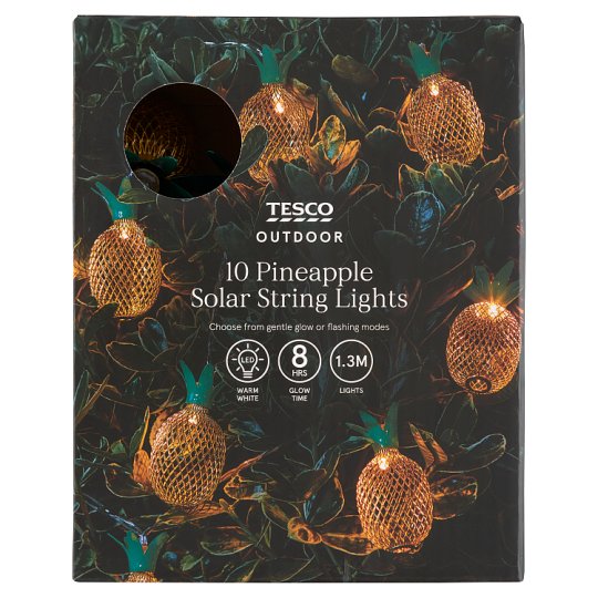 Tesco Outdoor 10 Pineapple Solar String Lights Tesco Groceries