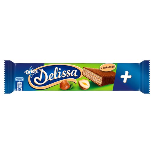 ORION Delissa Plus oblátka s lieskovoorieškovou náplňou máčaná v mliečnej čokoláde 44 g