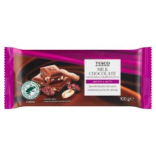 Tesco Milk Chocolate with Raisins & Chopped Peanuts 100 g