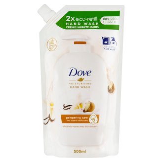 Dove Purely pampering bambucké maslo a vôňa vanilky krémové tekuté mydlo náhradná náplň 500 ml