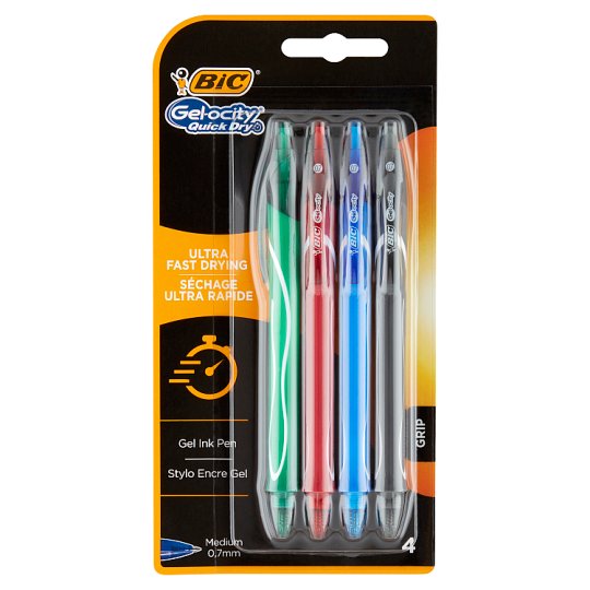 Bic GelOcity Quick Dry Gel Ink Pen for a Real Writing Comfort 4 pcs