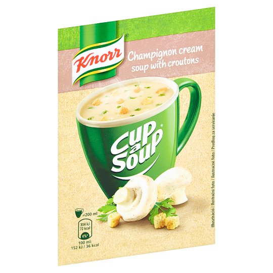 Knorr Cup a Soup Šampiňónová krémová instantná polievka s krutónmi 15 g