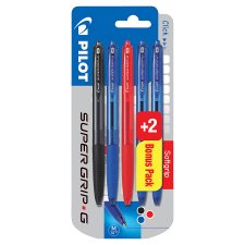 Pilot SuperGrip-G Guľôčkové pero 1,0, čierna, červená, modrá, sada 3 ks