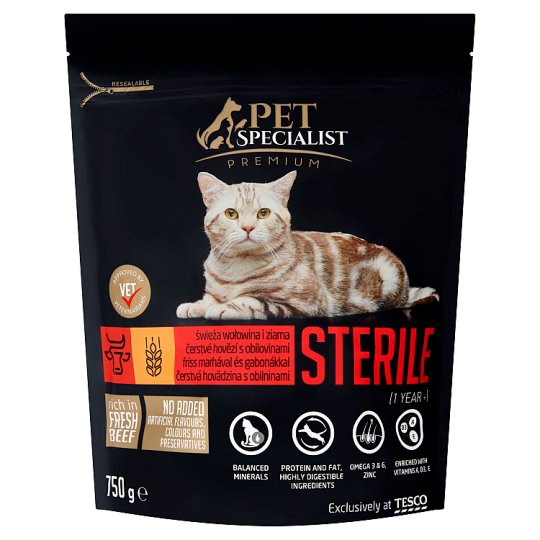 Tesco Pet Specialist Premium Sterile čerstvá hovädzina s obilninami 750 g