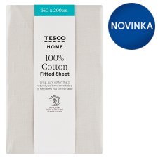 Tesco Home Grey Fitted Sheet 160 x 200 cm