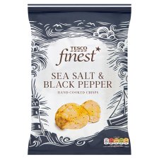 Tesco Finest Sea Salt & Black Pepper Hand Cooked Crisps 150 g