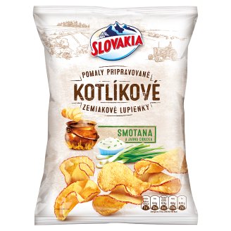 Slovakia Kotlíkové Zemiakové lupienky smotana a jarná cibuľka 120 g