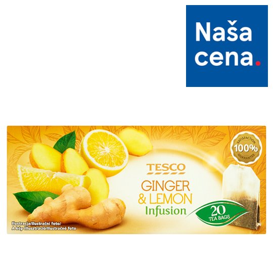 Tesco Ovocný čaj so zázvorom a citrónovou príchuťou 20 x 2 g