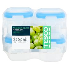 Tesco Klipfresh Square Foodsavers 190 ml 4 pcs