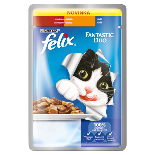Felix Fantastic Duo s hovädzím a hydinou v želé 100 g