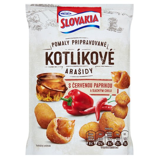Slovakia Kotlíkové Pražené arašidy s červenou paprikou a sladkým chilli 150 g